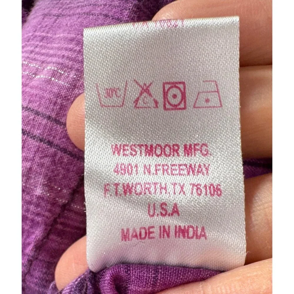 Panhandle Slim Womens Purple Plaid Embroidered Western Shirt‎ sz XXL - Picture 8 of 9